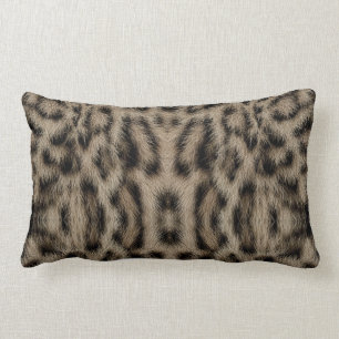 Trendig Exotic Snö Leopard Mönster Animal Print Lumbarkudde