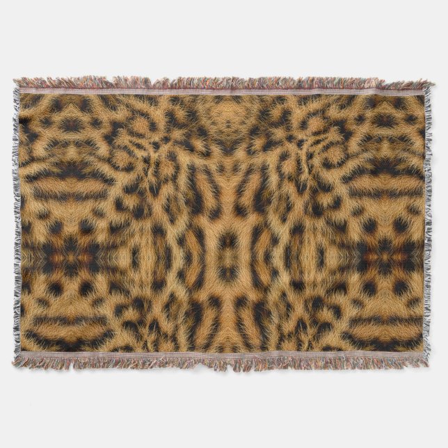 Trendig exotisk leopardpälsmönster Djurtryck Filt (Framsidan)