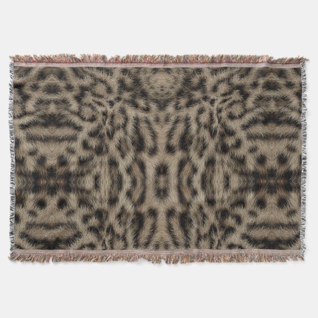 Trendig exotisk snöleopardmönster djurtryck filt (Framsidan)
