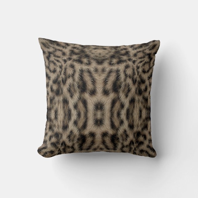 Trendig exotisk snöleopardmönster djurtryck kudde (Framsida)
