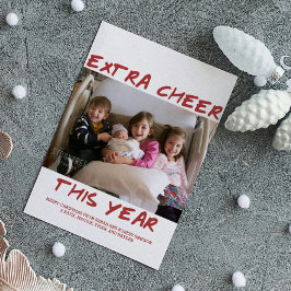 Trendig Extra Cheer i år för fotokort | Burgundy Julkort