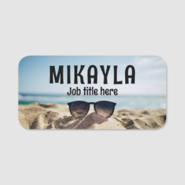 Trendig Eyeglass på en Beach Optical Namnbricka