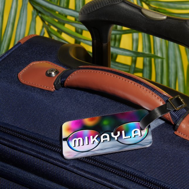 Trendig Eyeglasses and Flowers Bagagebricka (Baksida Insitu 1)