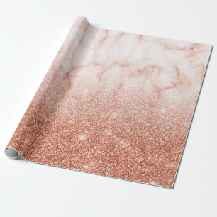 Trendig Fading Ombre Glitter Ro Guld Marble Presentpapper