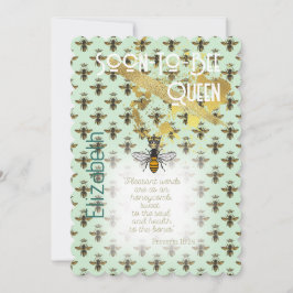 Trendig Faith Sea Green Bee Matris Guld Inbjudningar