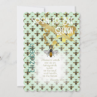 Trendig Faith Sea Green Bee Matris Guld Inbjudningar