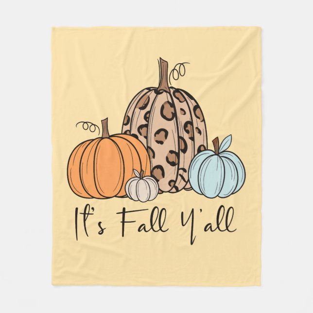 Trendig Fall Pumpkin | "IT's Fall Y'all", citat Fleecefilt (Framsidan)