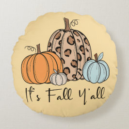 Trendig Fall Pumpkin | "IT's Fall Y'all", citat Rund Kudde