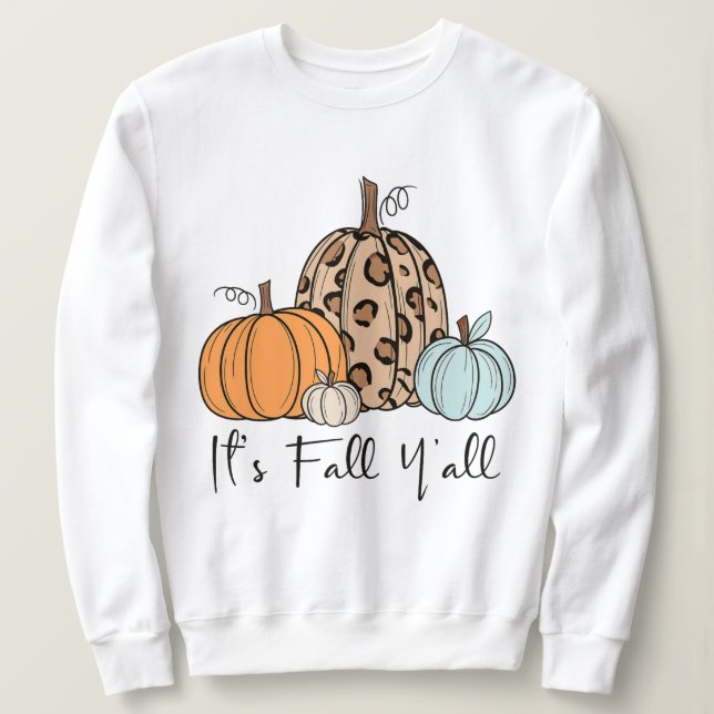 Trendig Fall Pumpkin | "IT's Fall Y'all", citat T Shirt (Design framsida)