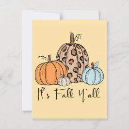 Trendig Fall Pumpkin | "IT's Fall Y'all", citat Vykort