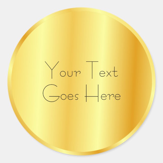 Trendig falsk guld metallisk look Lägg till din te Runt Klistermärke (Framsida)