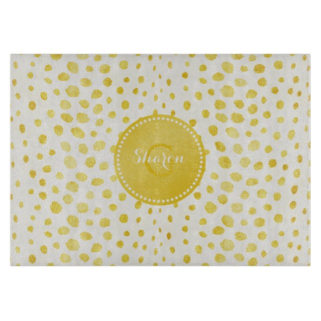 Trendig falsk guldglitter gepardtryck monogram (Framsidan)