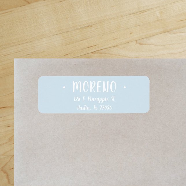 Trendig | Familj | Ljusblå | RETURADRESS Returadress Etikett ("Everyday is abundantly beautiful." 
Sincerely Best Wishes from Lucky Design World)
