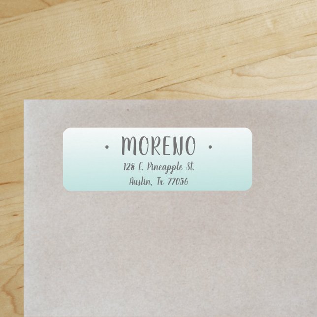 Trendig | Familj | Teal övertoning | RETURADRESS Returadress Etikett ("Everyday is abundantly beautiful." 
Sincerely Best Wishes from Lucky Design World)
