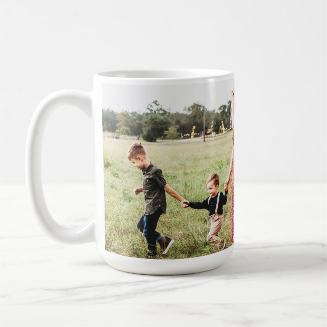 Trendig familjeminnesmugg för foto kaffemugg (Vänster)