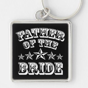 Trendig Far i Bride Keychain Fyrkantig Silverfärgad Nyckelring