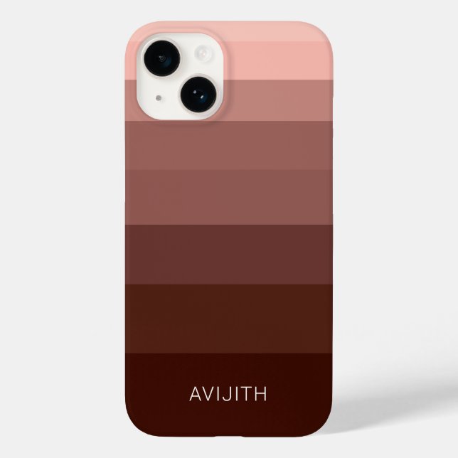 Trendig Färg Blocks Brown anpassade-tecken (Baksida)