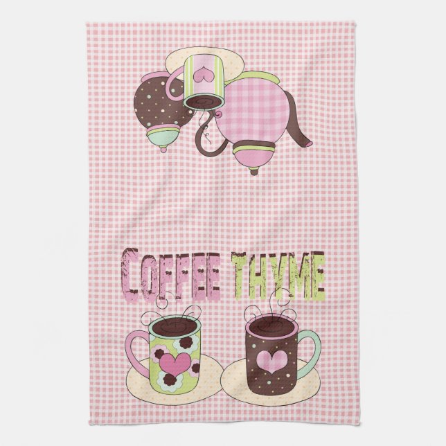 Trendig Färg Coffee Time Kitchen Towel Kökshandduk (Vertikal)