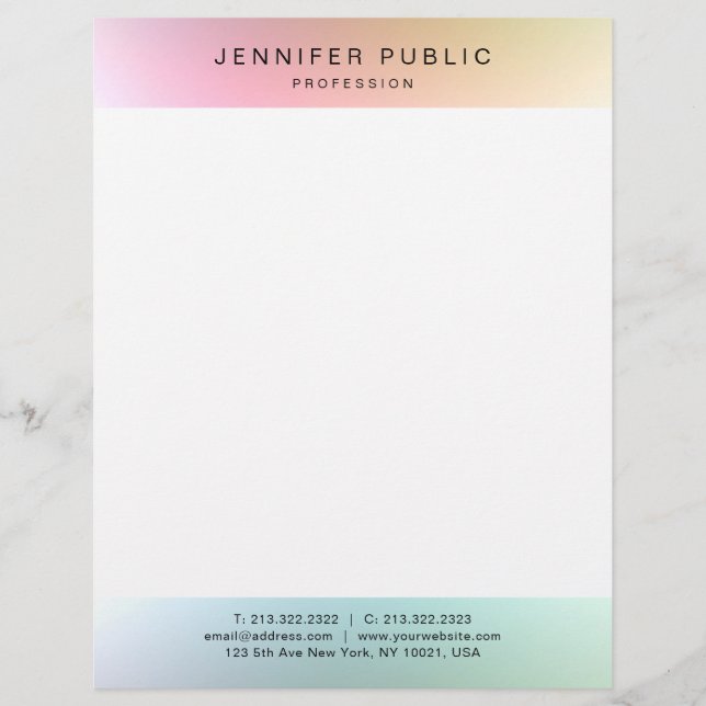 Trendig Färg Elegant Modern enkel mall Brevhuvud (Framsida)