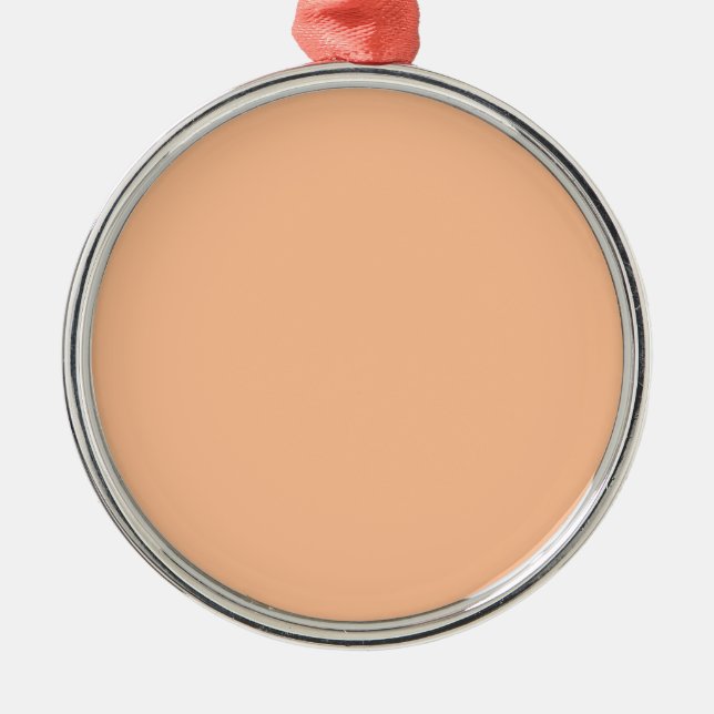 Trendig Färg Peach Fuzz Solid Färg | ELEGANT Julgransprydnad Metall (Framsidan)