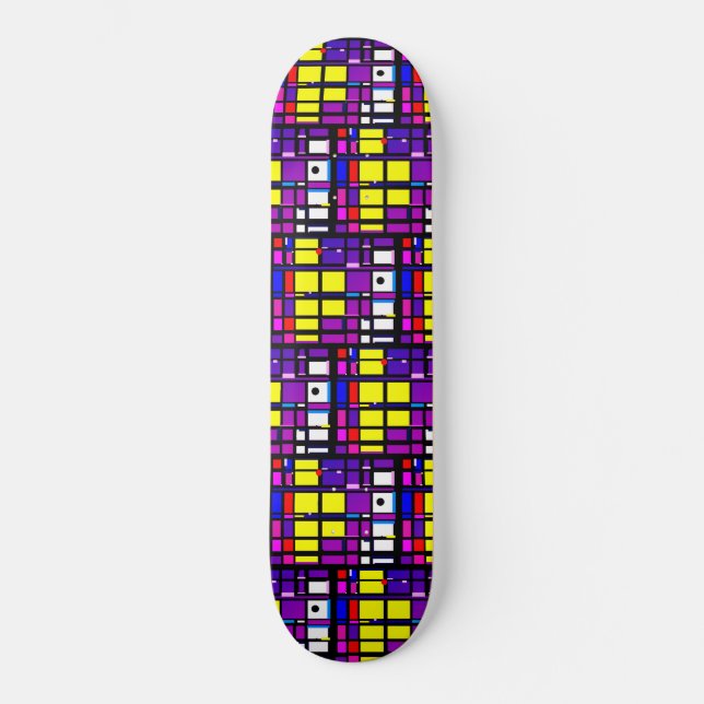 Trendig Färg Snyggt Modern Art Design Mönster Mini Skateboard Bräda 18,5 Cm (Framsida)