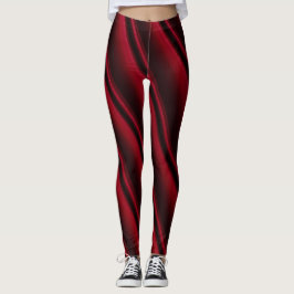 Trendig Färgfläcksfärgad röd och svart färg Swirl  Leggings
