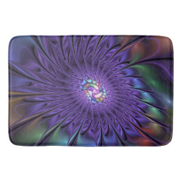 Trendig Färgfull modern Abstrakt Fractal Flower Badrumsmatta