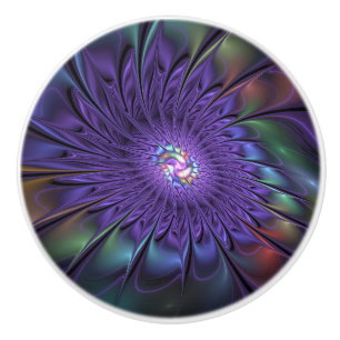 Trendig Färgfull modern Abstrakt Fractal Flower Knopp