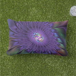 Trendig Färgfull modern Abstrakt Fractal Flower Lumbarkudde