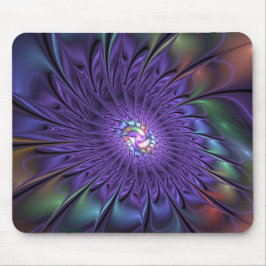 Trendig Färgfull modern Abstrakt Fractal Flower Musmatta