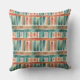 Trendig Färgfull regnbåge Rand vattenfärgstreck Kudde