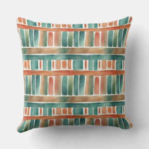 Trendig Färgfull regnbåge Rand vattenfärgstreck Kudde