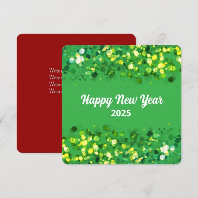 Trendig färgglitter anpassad text julkort (Fram/baksida)