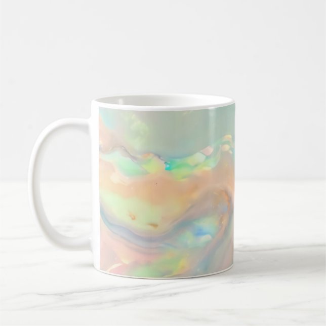 Trendig färgrik falsk holografisk opal kaffemugg (Vänster)
