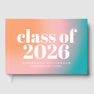 Trendig färgrik gradient specialdesign för klass 2 gästböcker