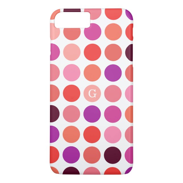 Trendig färgrik prickmönster monogram Case-Mate iPhone skal (Baksida)