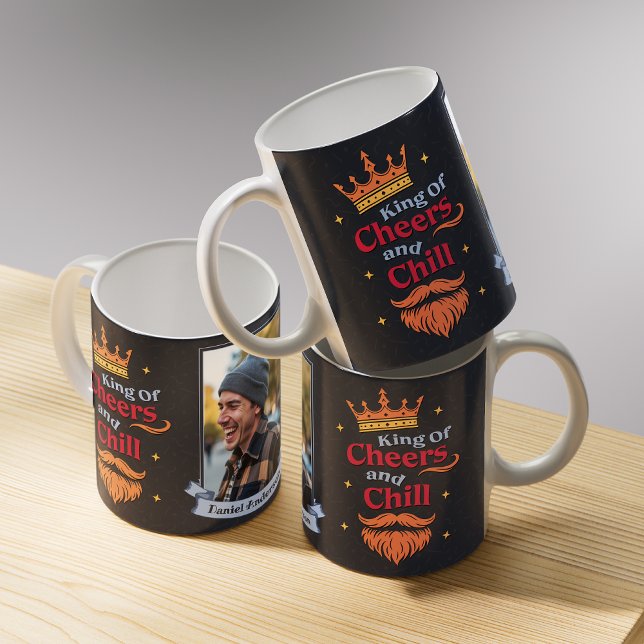 Trendig Färgrik Rolig Kung Citat Typografi Foto Kaffemugg (Skapare uppladdad)