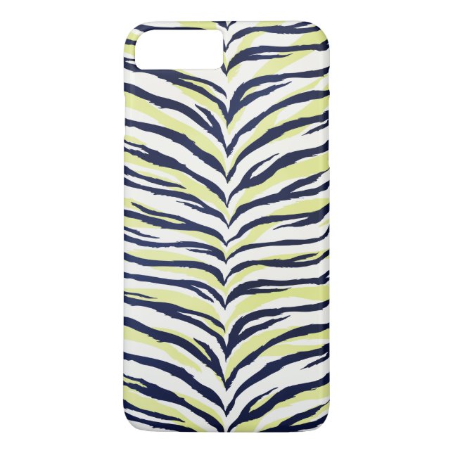 Trendig färgrik svart och gul zebrarandom monogram Case-Mate iPhone skal (Baksida)