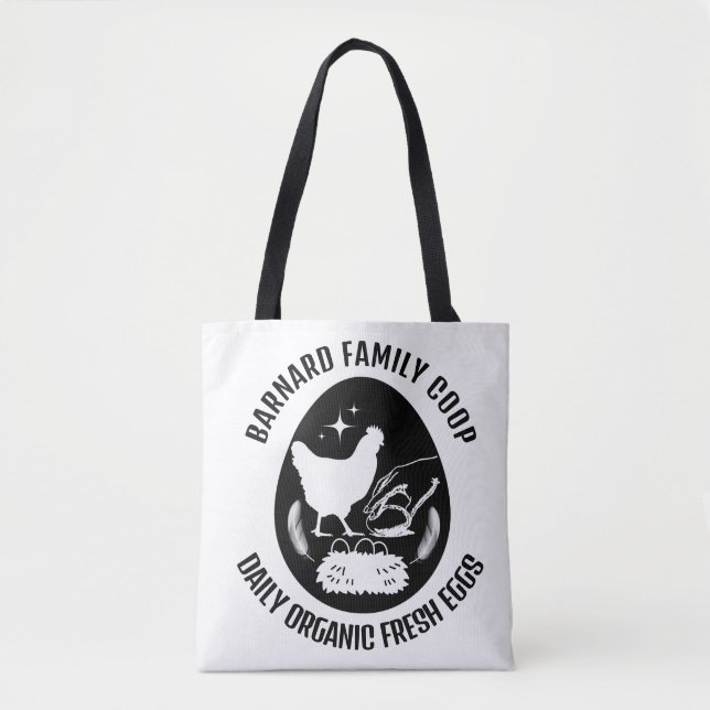 Trendig Farmhouse Organic Fresh Eggs Chicken Gift Tygkasse (Framsida)