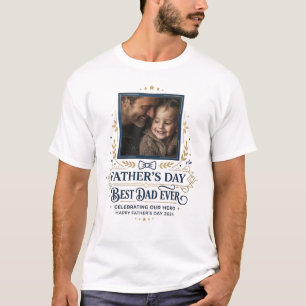 Trendig Fars Dagskustom T-Shirt med Foto Pappas