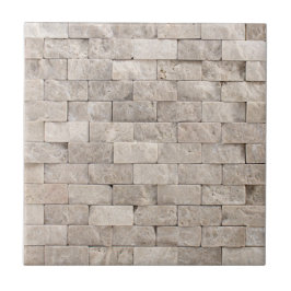 Trendig Faux 3D Stone Brick Mosaic Mönster Kakelplatta