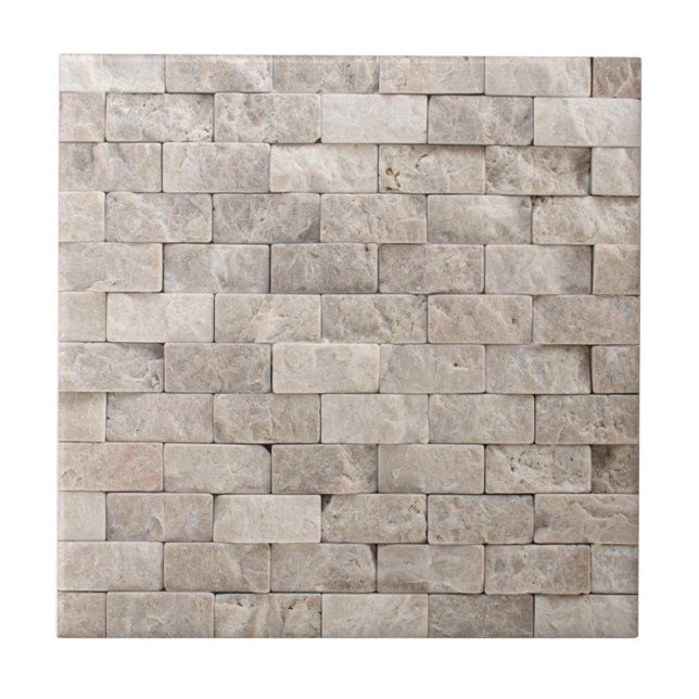 Trendig Faux 3D Stone Brick Mosaic Mönster Kakelplatta (Framsidan)
