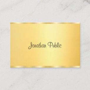 Trendig Faux Guld Modern Calligraphy Script Visitkort