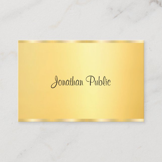Trendig Faux Guld Modern Calligraphy Script Visitkort (Framsida)