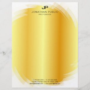 Trendig Faux Guld Monogram Glamoral mall Brevhuvud