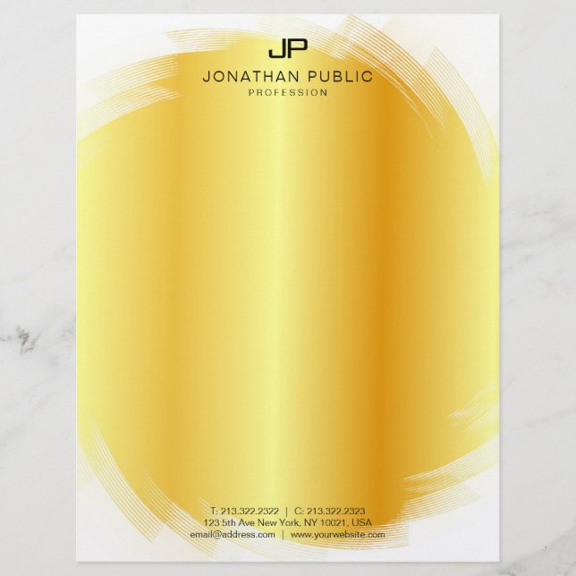 Trendig Faux Guld Monogram Glamoral mall Brevhuvud (Framsida)