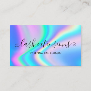 Trendig Faux HoloGraph Lash Aftercare Instruction Visitkort