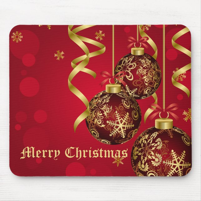 Trendig Festive Red & Golden jul Ornaments Musmatta (Framsidan)