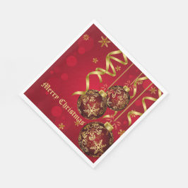 Trendig Festive Red & Golden jul Ornaments Pappersservett