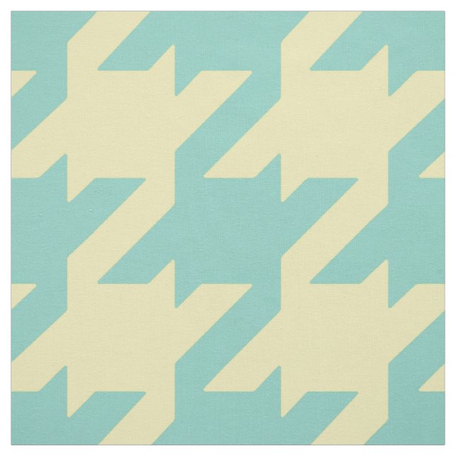 Trendig fet gul mint houndstooth-mönster tyg (Provkarta)